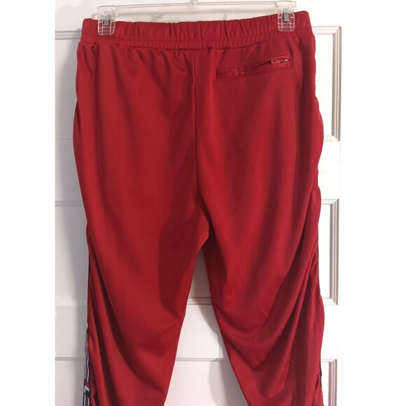 FILA Joggers Mn XL Ush Tape Pant Red Athletic Streetwear Hip Hop Pockets Comfort - Picture 8 of 12